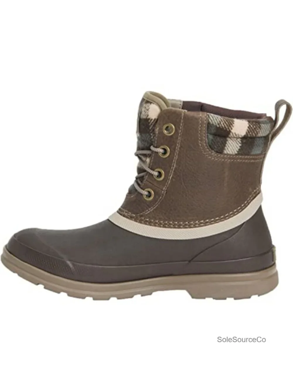 Women's Leather Duck Boot Waterproof Lace-Up Winter